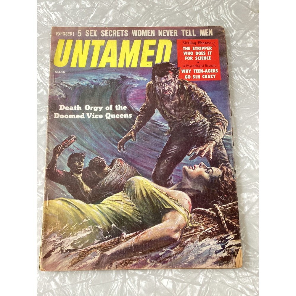 Untamed Ace Magazine June 1959 Vol 1 No 3 Vintage Pulp Men's Adventure Ed Emsh